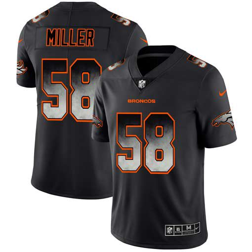 Men Denver Broncos #58 Miller Nike Teams Black Smoke Fashion Limited NFL Jerseys